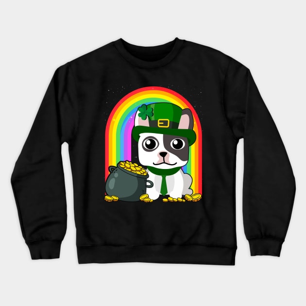 French Bulldog Rainbow Irish Clover St Patrick Day Dog Gift product Crewneck Sweatshirt by theodoros20